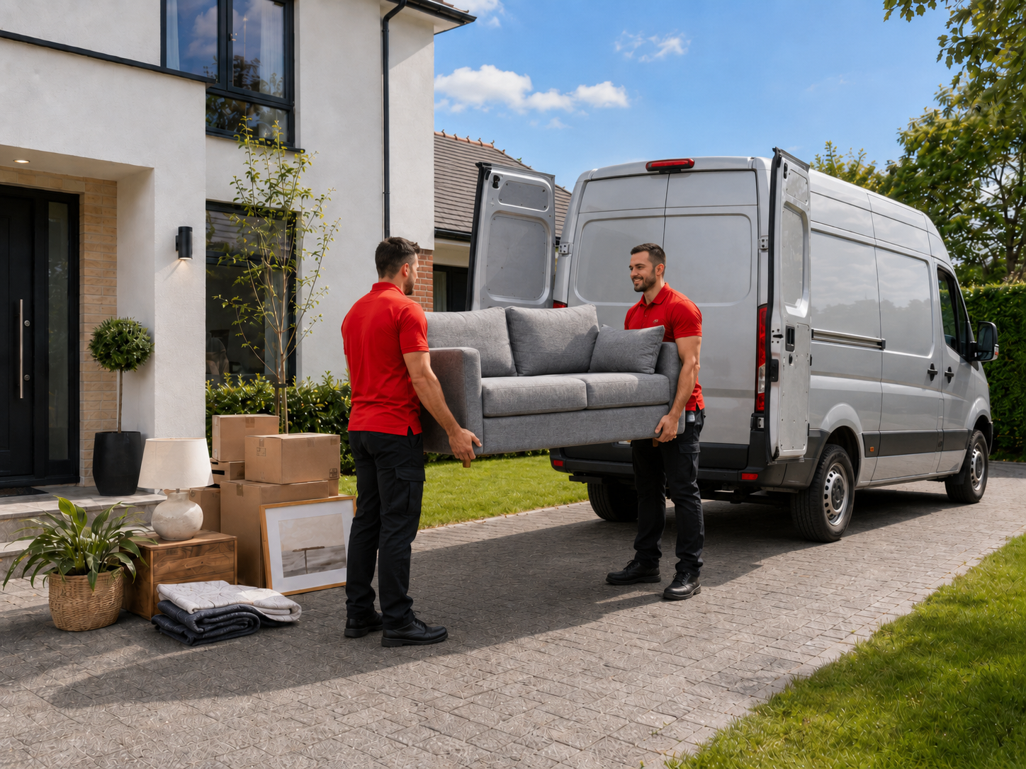 Small house move with van and careful furniture handling
