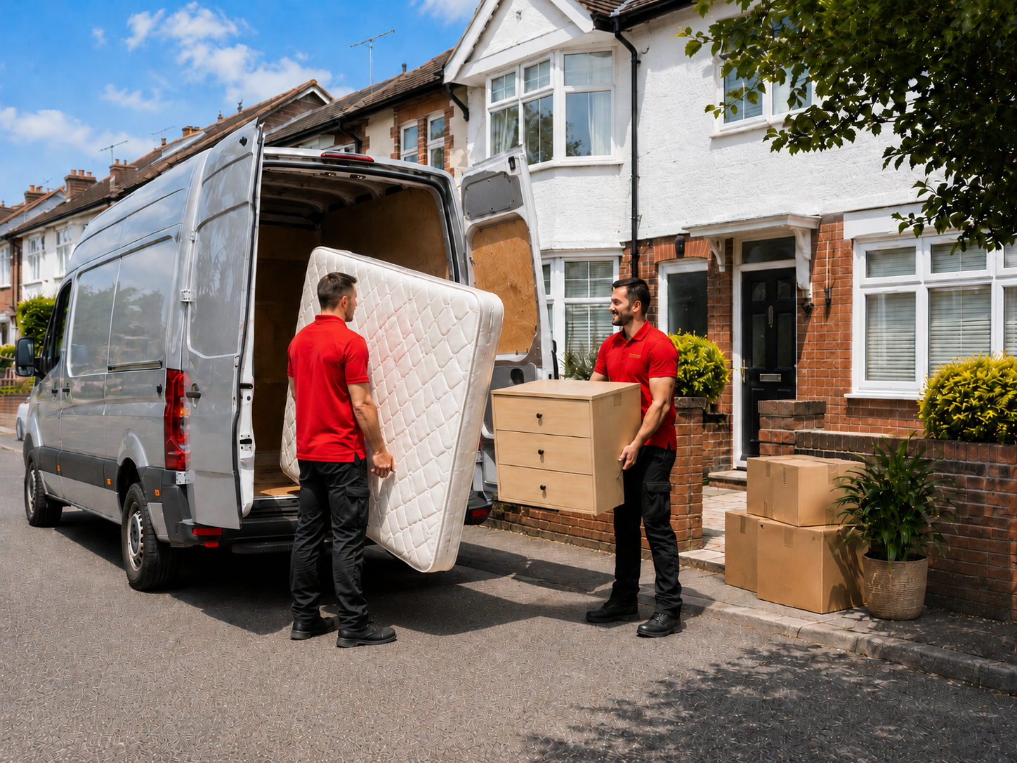 Small house move with van and careful furniture handling