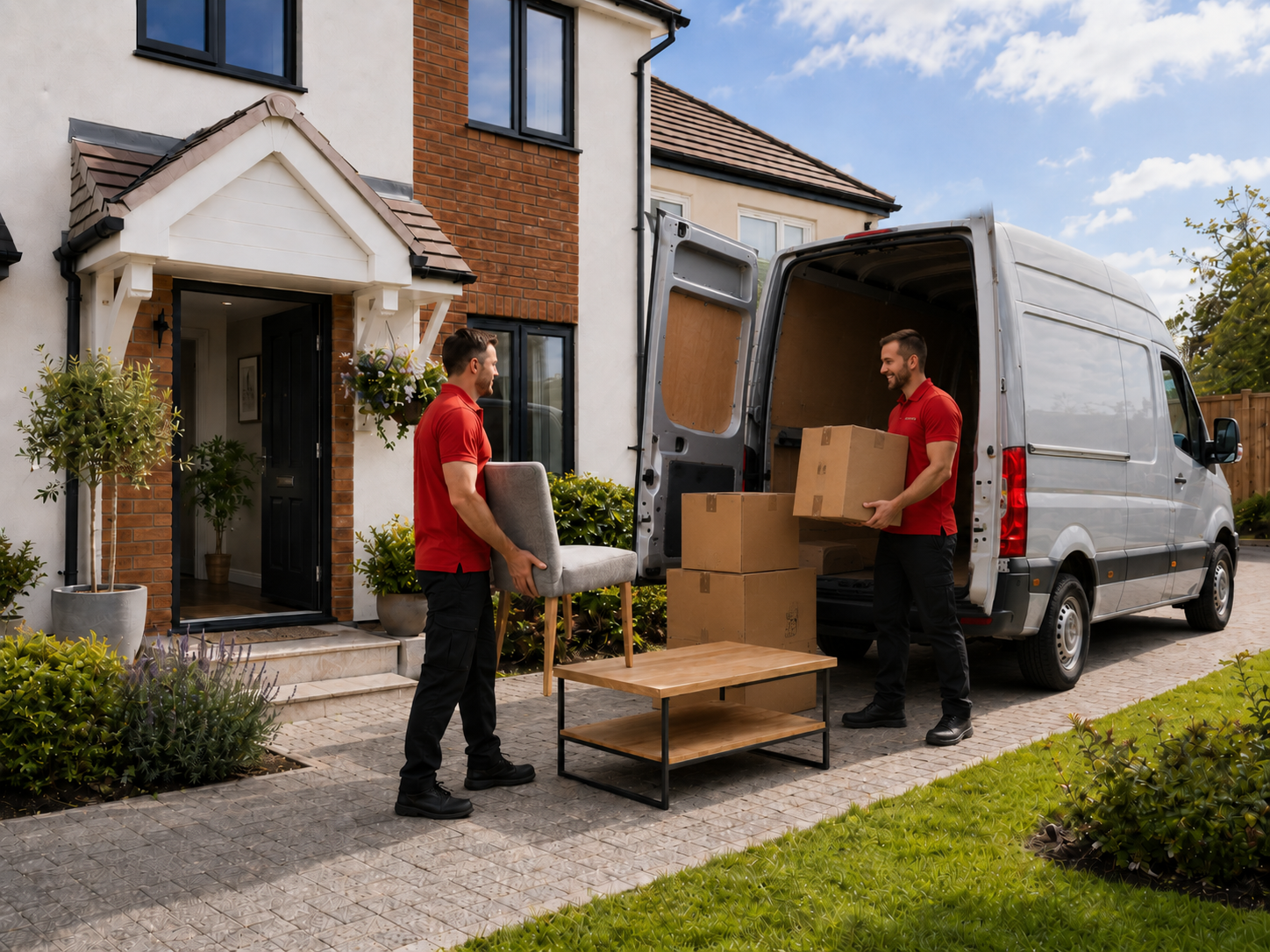 Small house move with van and careful furniture handling